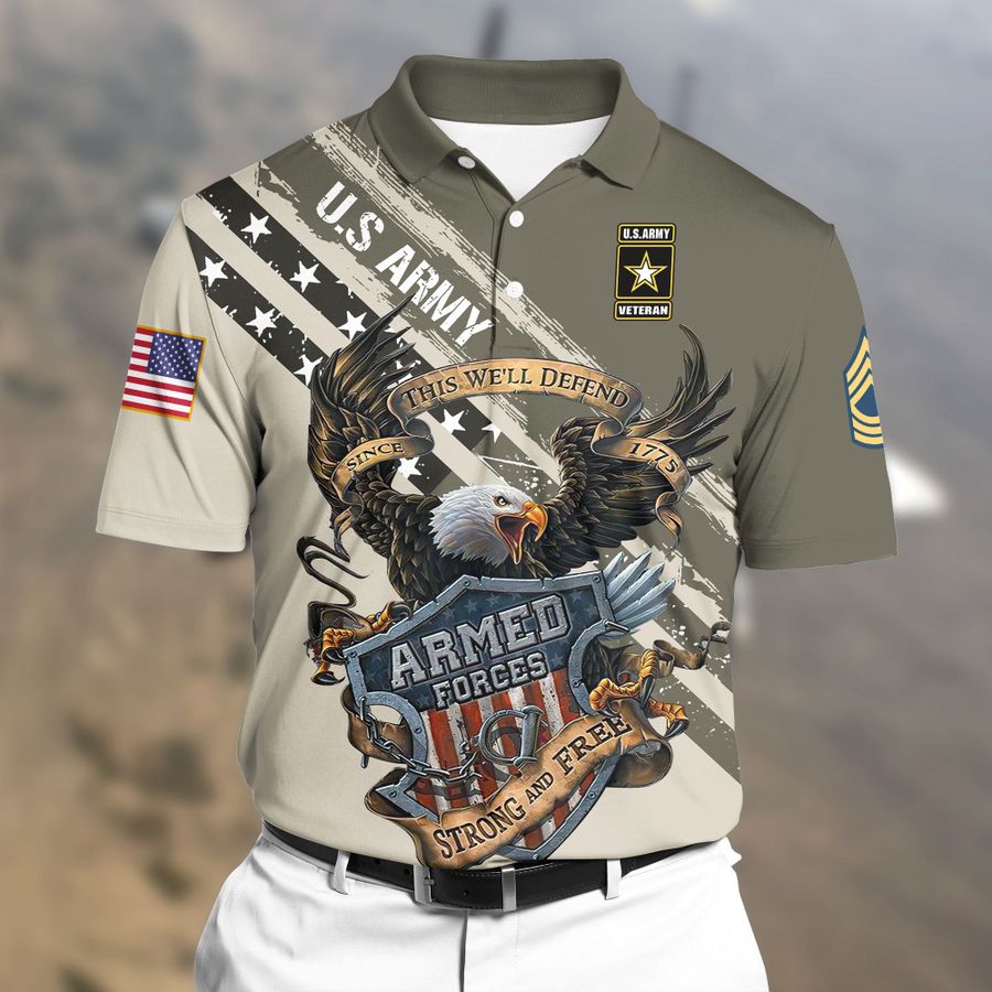 Premium Unique Veterans Polo Shirts Ultra Soft And Comfort Army All Over Print