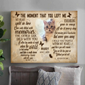 The Moment That You Left Me My Heart Split In Two Pet Picture Frame Canvas Poster Memorial Gifts