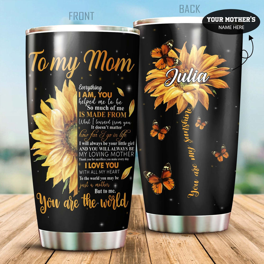 To My Mom Sunflowers Personalized Stainless Steel Tumbler 20 Oz PiT100402 - Amaze Style™-Tumbler