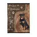 Custom Blanket Rottweiler- Gift For Dog Mom - Sherpa Blanket HG