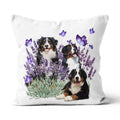 Home Decor Canvas Throw Pillow Purple Pillow Bernese Mountain Dog Best Gift Family