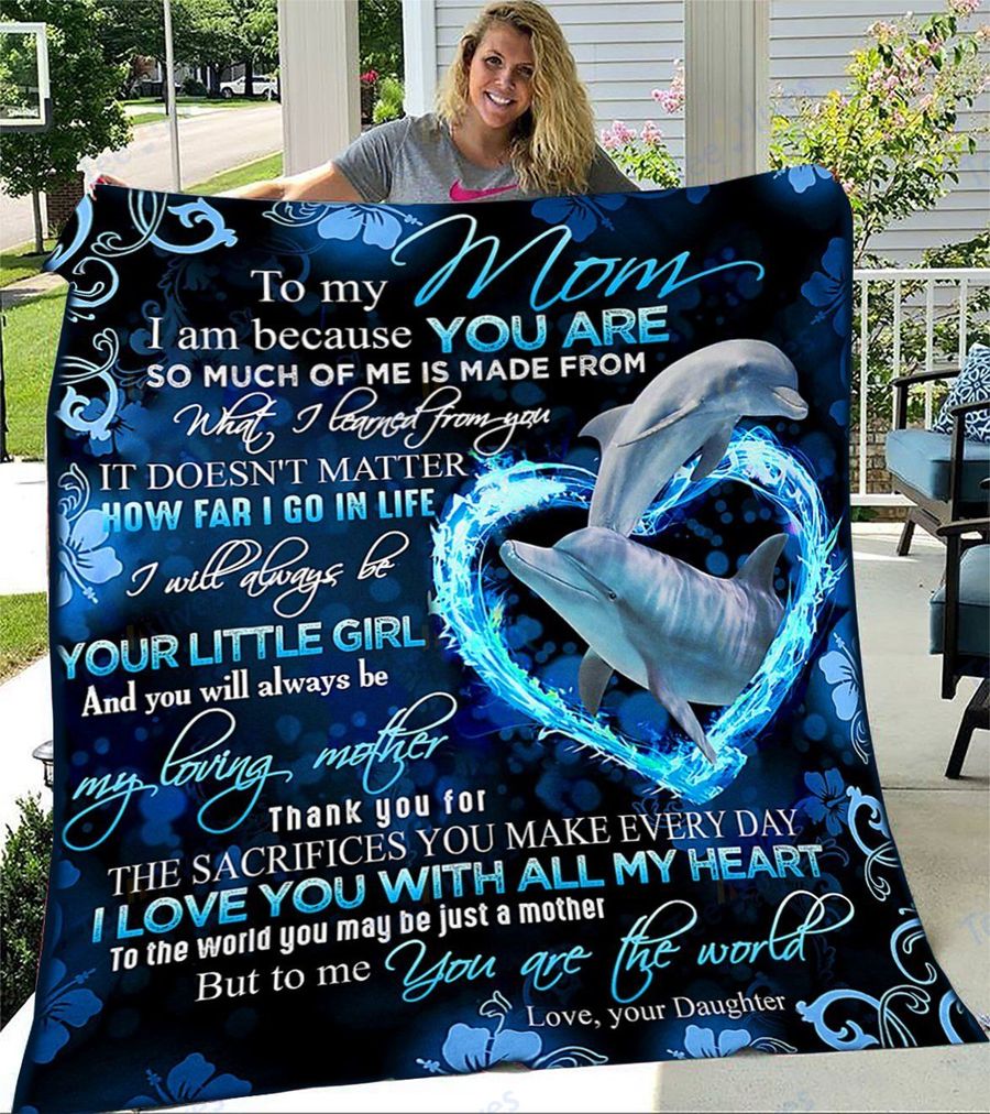 Custom Blanket To My Mom Dolphin-Best Gift For Mom Mother -Sherpa Blanket TA