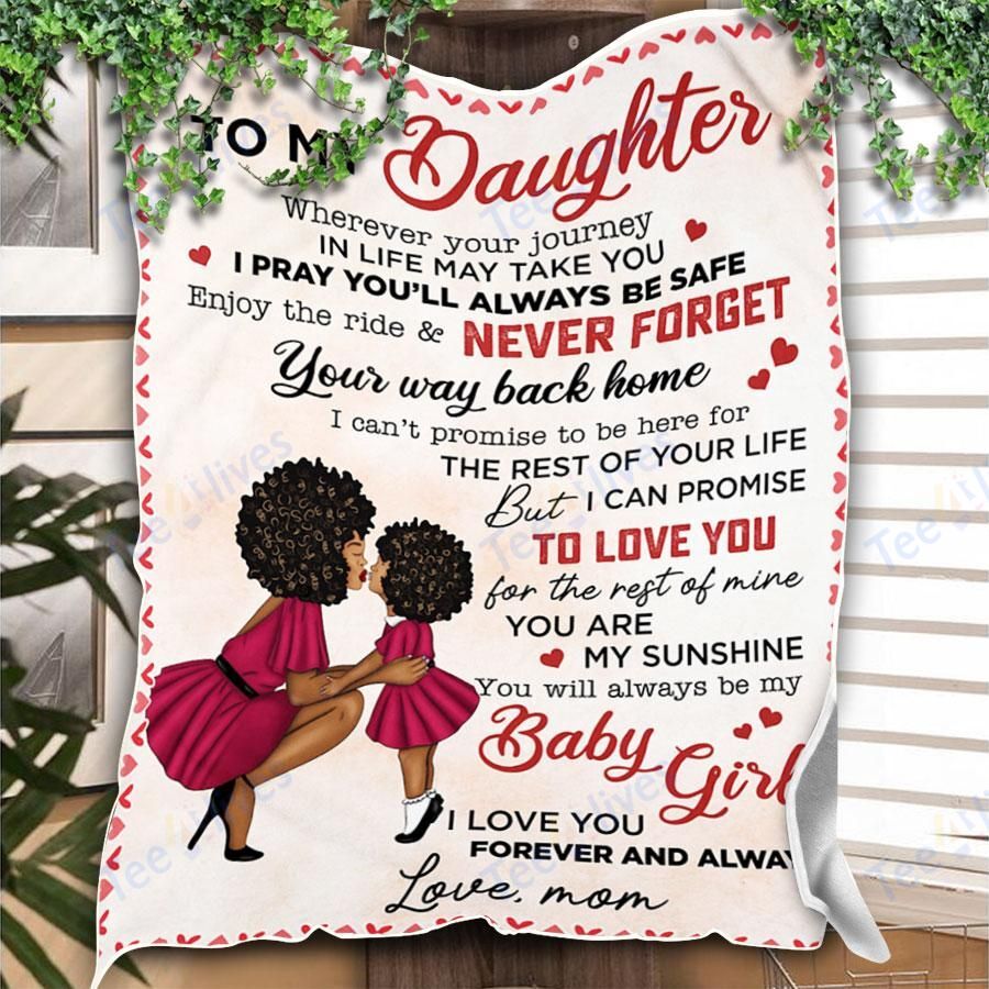 Custom Blanket Black To My Daughter-Best Gift For Daughter-Sherpa Blanket TA