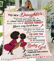 Custom Blanket Black To My Daughter-Best Gift For Daughter-Sherpa Blanket TA