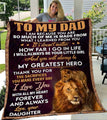 Custom Blanket Lion To My Dad -Best Gift For Dad Father -Sherpa Blanket TA