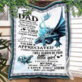 Custom Blanket Dragon To My Dad -Best Gift For Dad Father -Sherpa Blanket TA