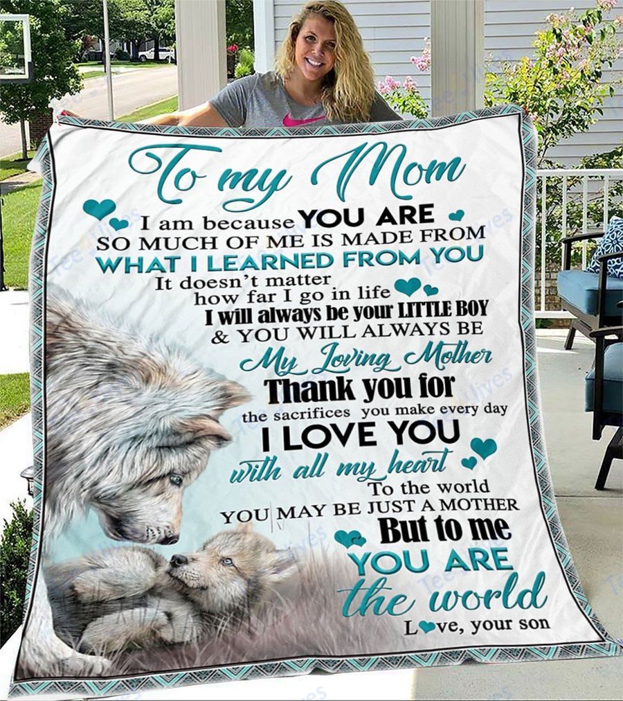 Custom Blanket Wolf To My Mother -Best Gift For Mom Mother -Sherpa Blanket TA