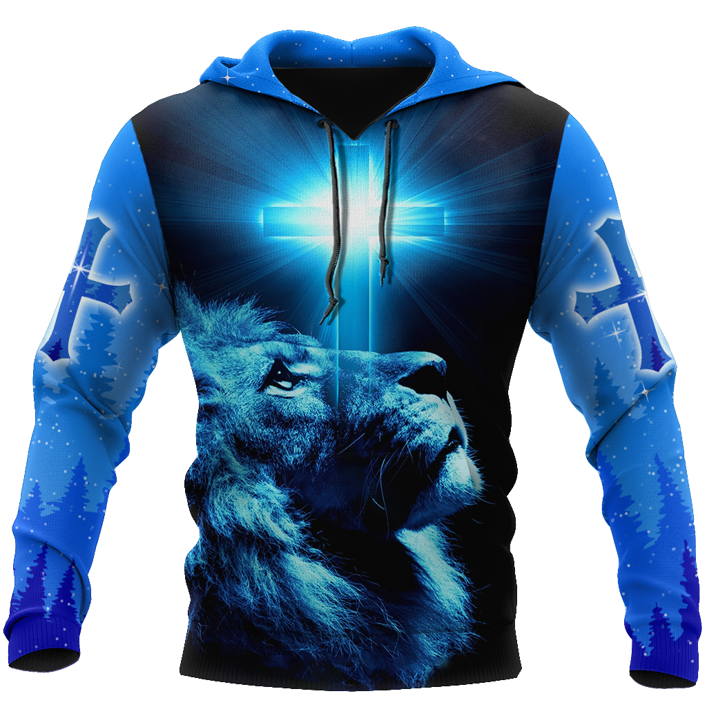 God and Lion Blue Cross - Christian - 3D All Over Printed Style for Men and Women