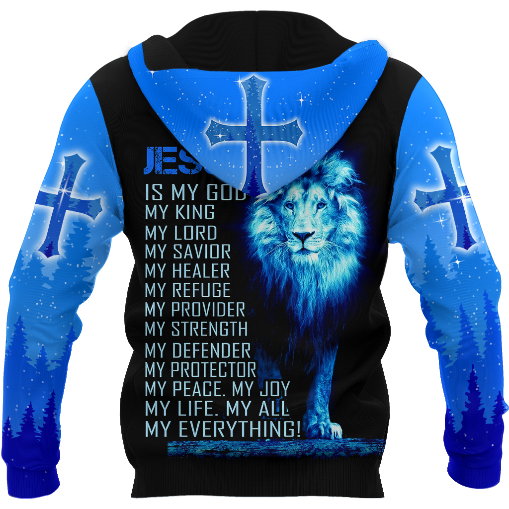 God and Lion Blue Cross - Christian - 3D All Over Printed Style for Men and Women