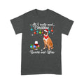 Dog Merry Christmas Boxers And Wine Standard T-shirt HG