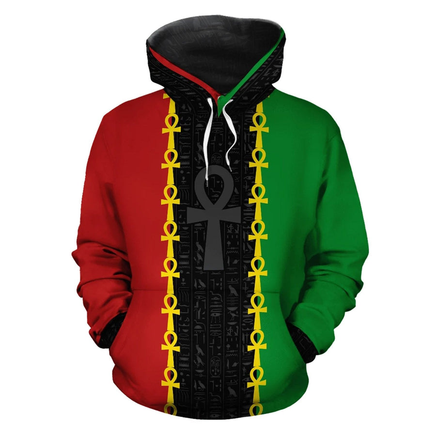 African Hoodie - Africa Reggae Ankh 1st - Amaze Style™-ALL OVER PRINT HOODIES