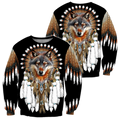 Native Wolf Dreamcatcher 3D Hoodie MP874-Apparel-MP-sweatshirt-S-Vibe Cosy™