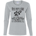 Once upon a time there was a girl who really loved dogs and tattoos shirts-Apparel-CustomCat-G540L Gildan Ladies' Cotton LS T-Shirt-Sport Grey-S-Vibe Cosy™