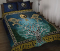 Viking Quilt Bed Set, Tree Of Life Fenrir Skoll And Hati Raven Rune-Amaze Style™-Quilt Bed Set-Twin-Black-Vibe Cosy™