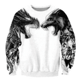 Tattoo Dragon And Wolf 3D Hoodie Shirt For Men And Women