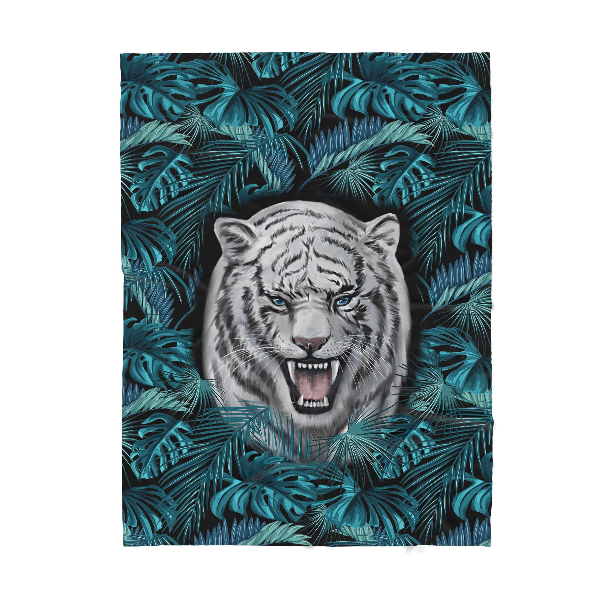 Custom Blanket White Tiger Sherpa Blanket TQH