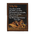 To My Wife Lion Couple Sherpa Blanket