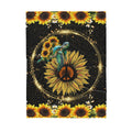 Custom Blanket Hippie Turtle Sunflower Sherpa Blanket MEI