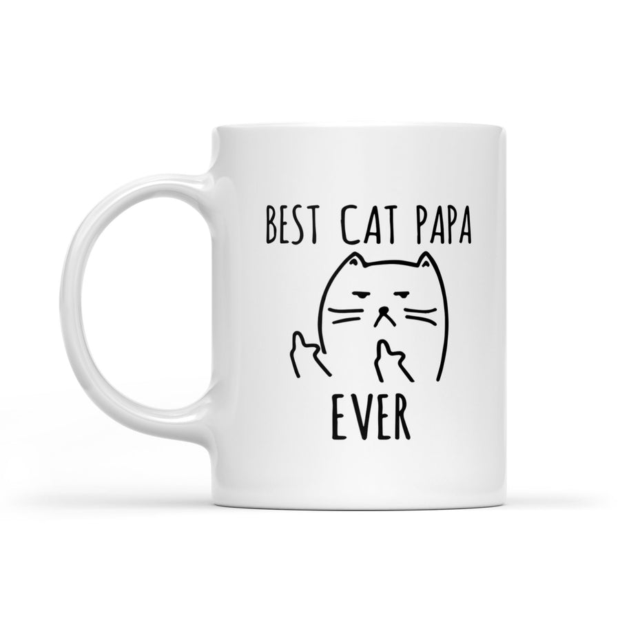 Best Gift For Dad White Mug Best Cat Papa Ever