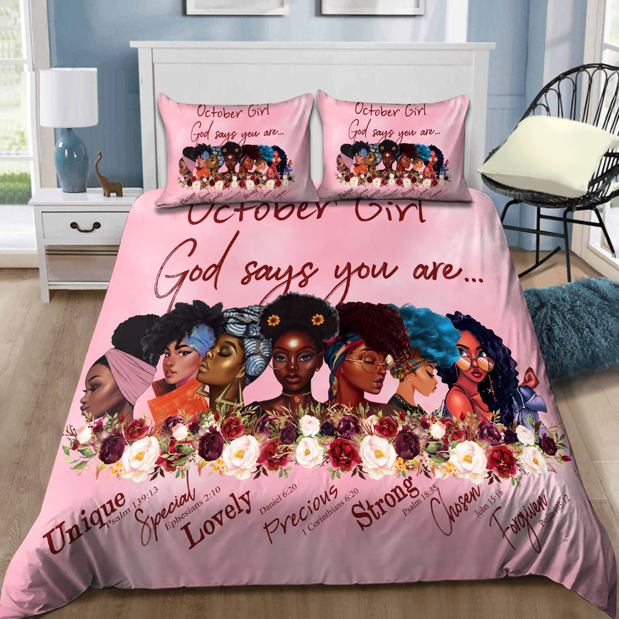 God Says You Are Black Girl  Custom Name Duvet Cover Set Bedding Set