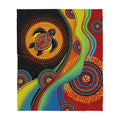 Australian Pattern Aboriginal Green Turtle Sherpa Blanket HC