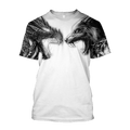 Tattoo Dragon And Wolf 3D Hoodie Shirt For Men And Women