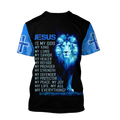 God and Lion Blue Cross - Christian - 3D All Over Printed Style for Men and Women