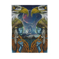 Custom Blanket Native American Girl Eagle Head Sherpa Blanket MEI