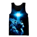 God and Lion Blue Cross - Christian - 3D All Over Printed Style for Men and Women