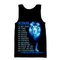 God and Lion Blue Cross - Christian - 3D All Over Printed Style for Men and Women