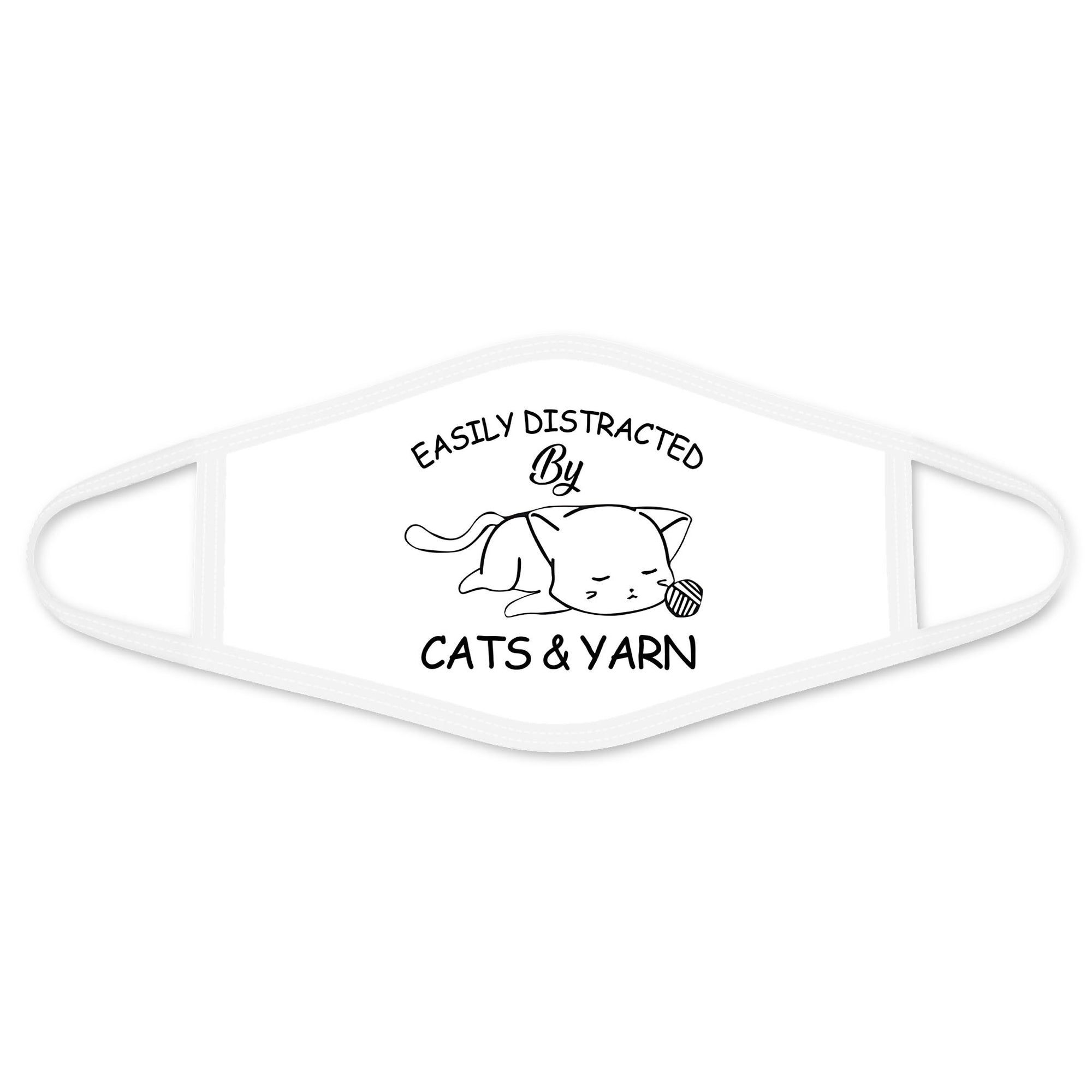 Cute Cat and Yarn Crotchet Sewing Face Mask DL