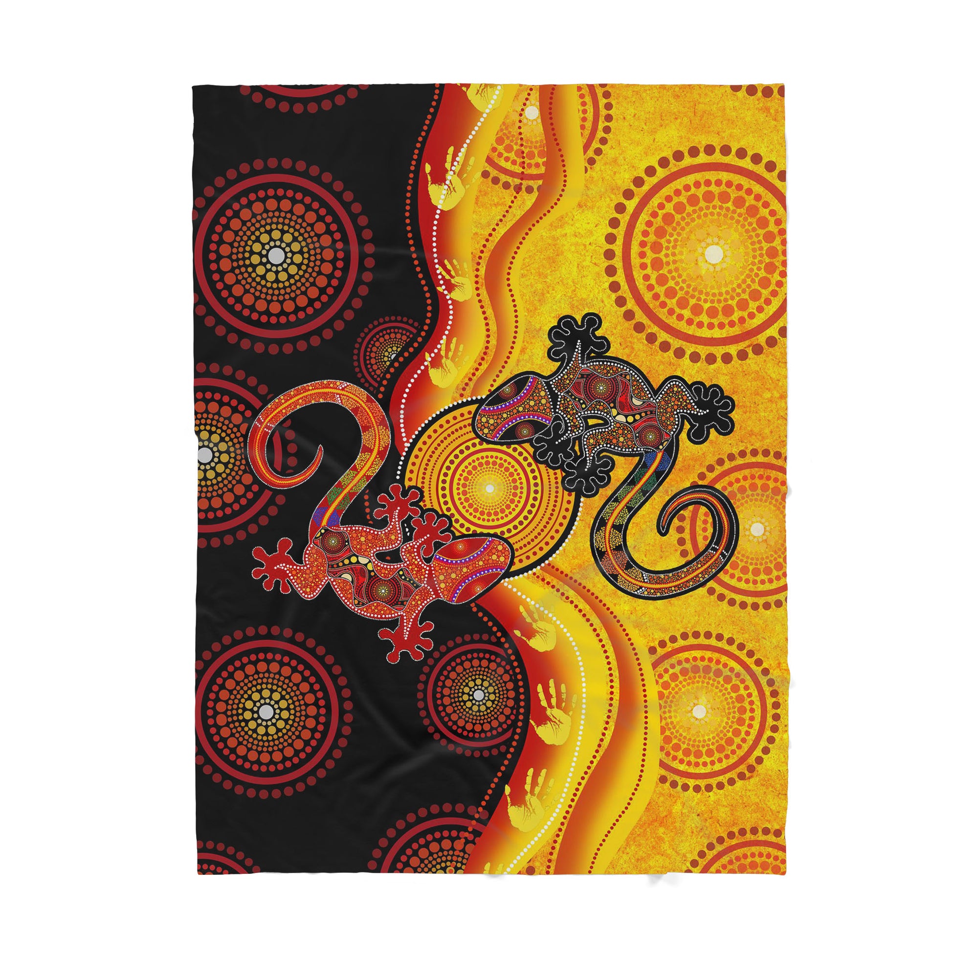 Australia Aboriginal Pattern Lizards and the Sun Sherpa Blanket HC
