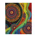 Aboriginal Australia Lizards Painting Pattern Sherpa Blanket HC