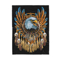 Native American Pattern Eagle Sherpa Blanket