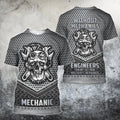 Mechanic Skull 3D All Over Printed Hoodie For Men and Women TN