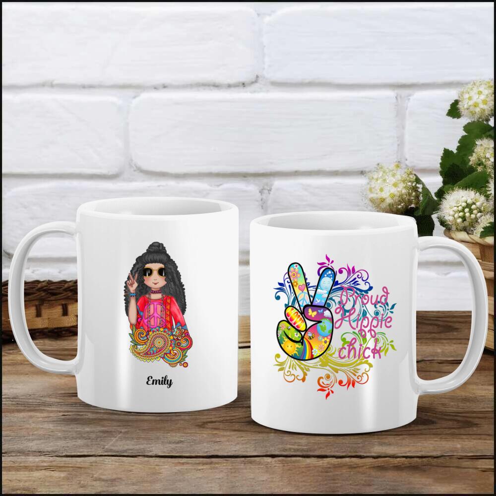 Personalize Coffee Mug - Hippie Chick Mug XT