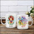 Personalized Hippie Girl Book White Mug DL