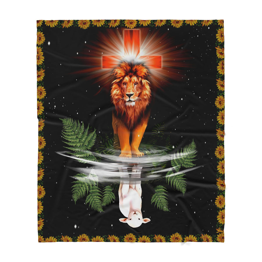 Lion Lamp Jesus Sherpa Blanket TA