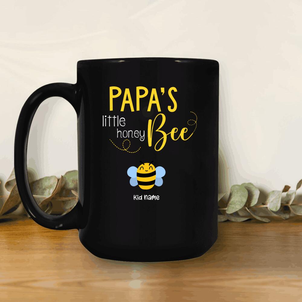 Papa's Little Honey Bee Personalized Mug Fathers Day Gift