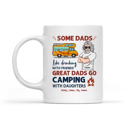 Dad And Daughters Go Camping Personalized Mug Amazing Gift For Father's Day