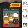 Best Cat Dad Ever Retro Personalized T-shirt Amazing Gift For Father Bonus Dad Cat Lover