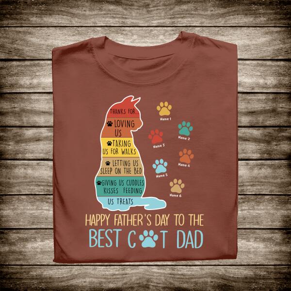 Best Cat Dad Vintage T-shirt Personalized Gift For Cat Lovers