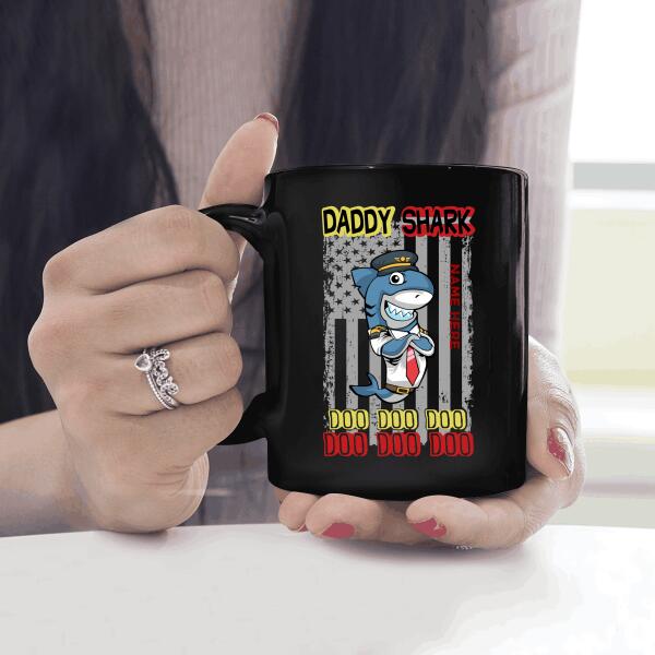Daddy Shark Doo Doo Doo Personalized  Mug - Amazing Gift For Shark Lovers