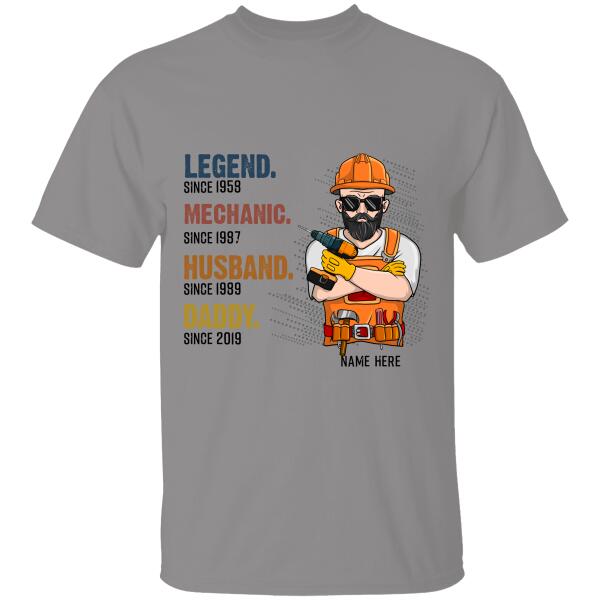 Mechanic, Husband, Daddy and Legend Personalized T-shirt Father's Day Gift