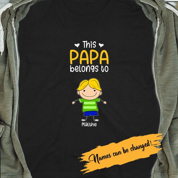 Personalized Papa Belongs To T-shirt - Amazing gift for father's day
