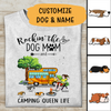Rockin The Dog Mom And Camping Queen Life Personalized T-shirt Best Gift For Dog Lover Best Friends