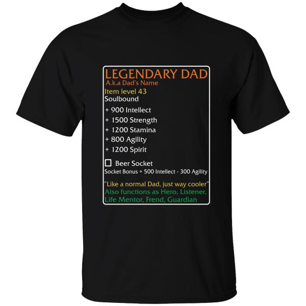 The Legendary Dad And The Legacy T-shirt, Family Custom Shirt, Gift For Father