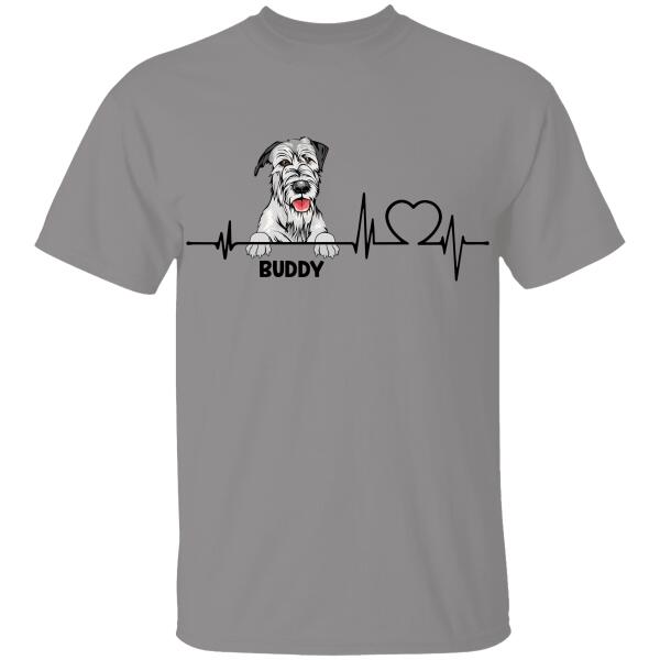 Heart Beat Personalized T-shirt For Dog Lovers Friends