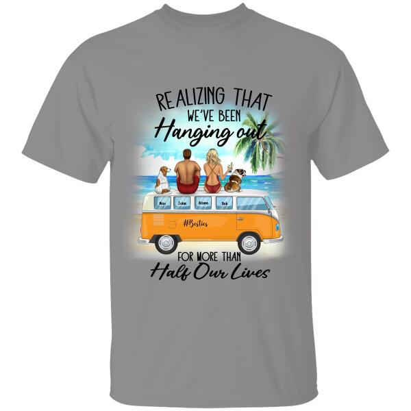 Hanging With Besties And Saying "Remember When..." Personalized T-Shirt, Mug, Poster, Canvas Throw Pillow, Special Gifts For Friends and Dog Lovers