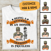 Being A Veteran Is An Honor Being A Grandpa Is Priceless Personalized T-shirt, Mug, Best Gifts For Veterans Day